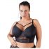 / Cottelli Plus Size - dirželių ir nėrinių liemenėlė (juoda) - 95D