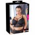 Cottelli Plus Size - petnešėlėmis ir nėriniais puošta liemenėlė (juoda)  - 85E