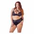 Cottelli Plus Size - kryžminio dirželio liemenėlė ir kelnaitės (juodos) - 85E/L