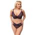 Cottelli Curves Plus Size - permatomas raštuotas liemenėlių komplektas (violetinė) 