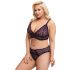 Cottelli Curves Plus Size - permatomas raštuotas liemenėlių komplektas (violetinė) 