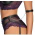 Cottelli Bondage - liemenėlės ir rankogalių rinkinys (juoda-violetinė) - XL