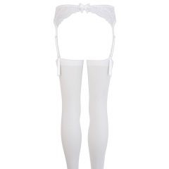 NO:XQSE - Baltas nėrinių prisegamų kojinių komplektas
