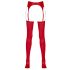 NO:XQSE - blizgantis prisegamų kojinių rinkinys (raudonas)