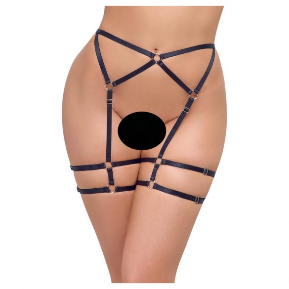 The translation of the product name from Hungarian to English is: Cottelli - Thin Suspender Body (Black) 