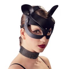   Bad Kitty - dirbtinės odos, su akutės ir ausimis, blizgus juodas (S-L)