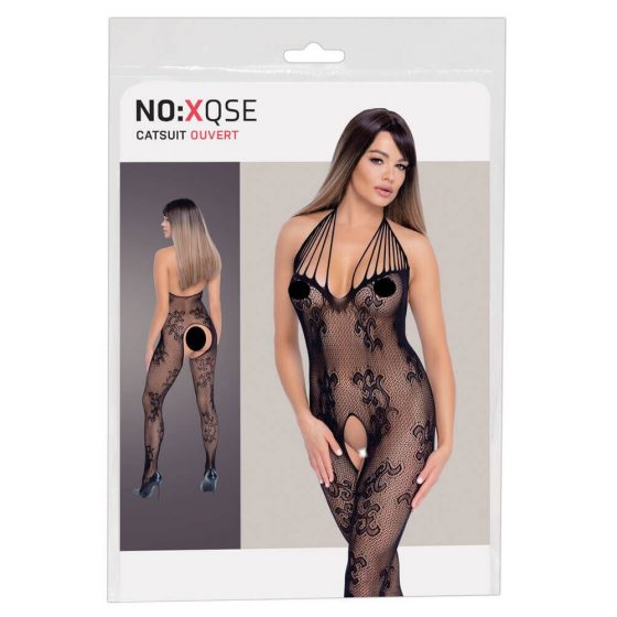 NO:XQSE - seksualios juodos kojinės su katės motyvais - (S-L)