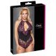 Cottelli Plus Size - gėlių rašto bodis (juoda-violetinė) 