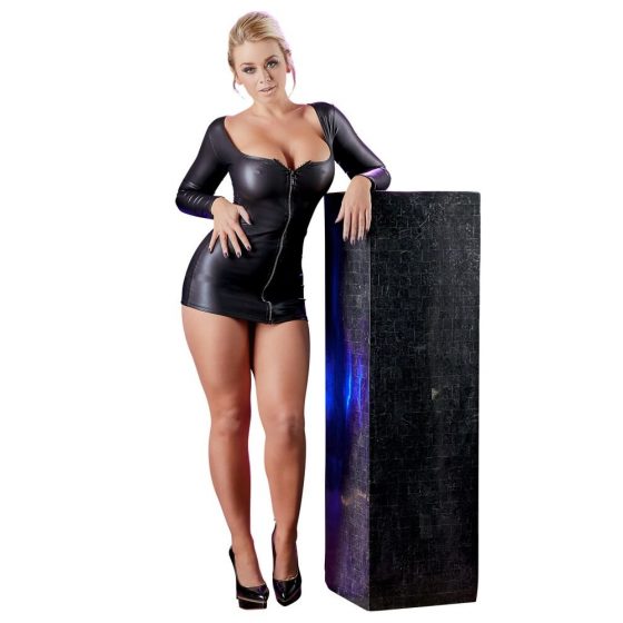 Cottelli - vakarėlių suknelė su blizgančiu užtrauktuku (juoda) - XL