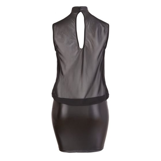 Cottelli Plus Size - blizganti šifono suknelė (juoda)