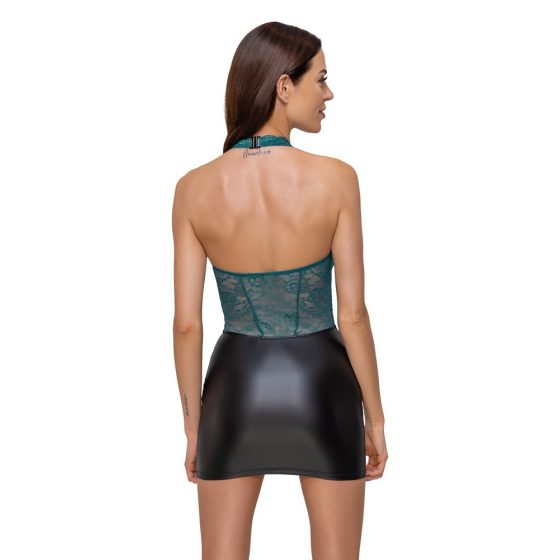 Cottelli - suvarstomas nėriniuotas blizgus suknelė (juoda-žalia) - XL