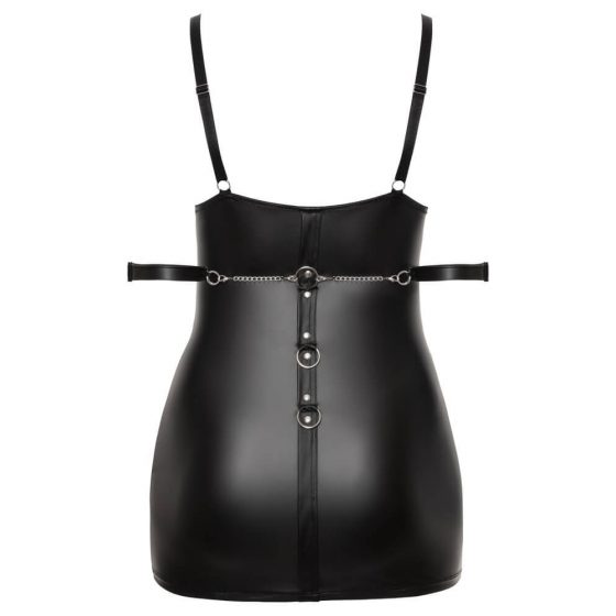 Cottelli Plus Size - dirželių mini suknelė su rankų dirželiais (juoda)