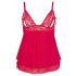 Cottelli Plus Size - nėriniuota, lengva babydoll (raudona) 