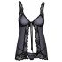 Kissable - atviras babydoll su kelnaitėmis (juoda)  - L/XL