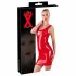 LATEX - be rankovių latekso mini suknelė (raudona) - 2XL