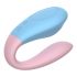 Mrow 03 - akumuliatorinė, vandeniui atspari vibruojanti porų šakutė (mėlyna-rožinė)