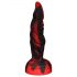 OgazR Hell Dong - siurbiamuoju pagrindu turintis rifliuotas dildo - 20 cm (juoda-raudona)