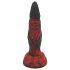 OgazR Hell Dong - siurbiamuoju pagrindu turintis rifliuotas dildo - 20 cm (juoda-raudona)