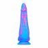 „Šašlykinis čiuptuvas su sėklidėmis - silikoninis dildo - 18cm (mėlyna-rožinė)“ 