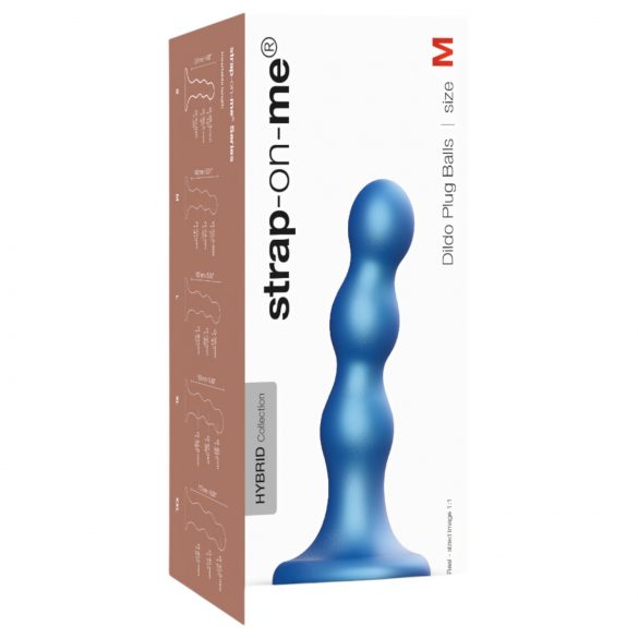 / Strap-on-me Balls M - rutulinis, pagrindinis dildo (mėlynas)