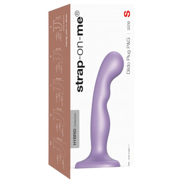 Strap-on-me P&G S - išlenktas dildo su pagrindu (violetinis) 