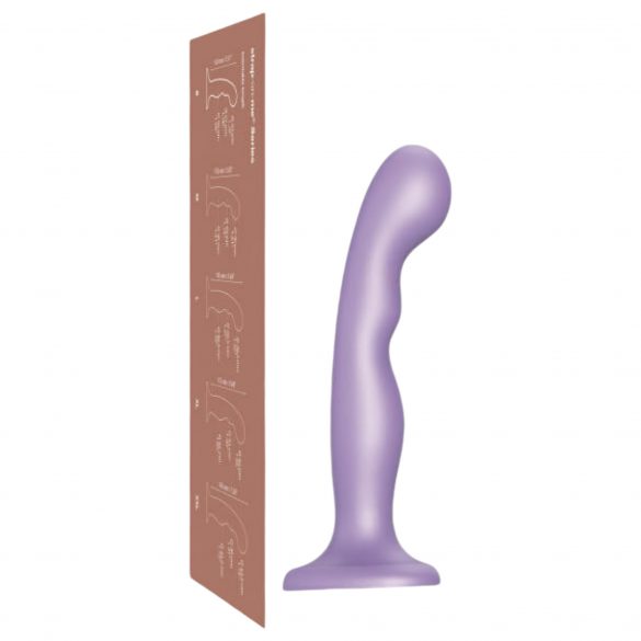 Strap-on-me P&G M - išlenktas, su pagrindu dildo (violetinis) 