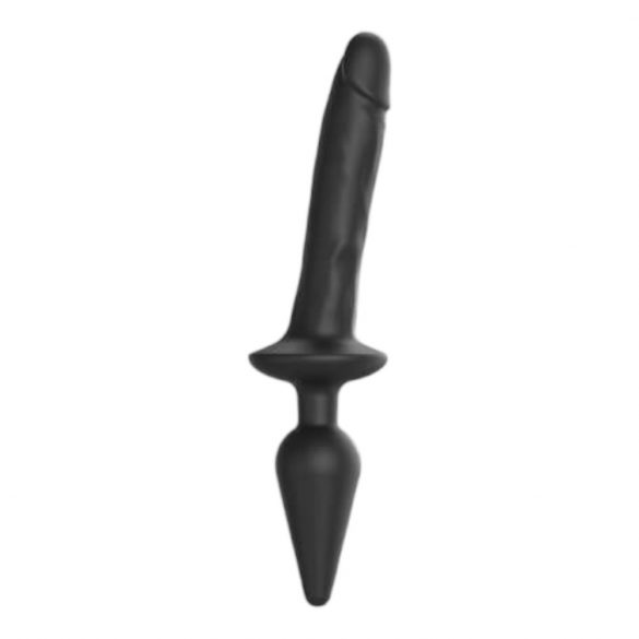 Strap-on-me Swith Realistiška L - 2in1 silikoninis dildo (juodas) 