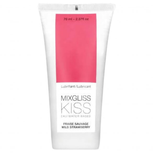 Mixgliss Kiss Wild - vandens pagrindo lubrikantas su braškėmis (70ml) 