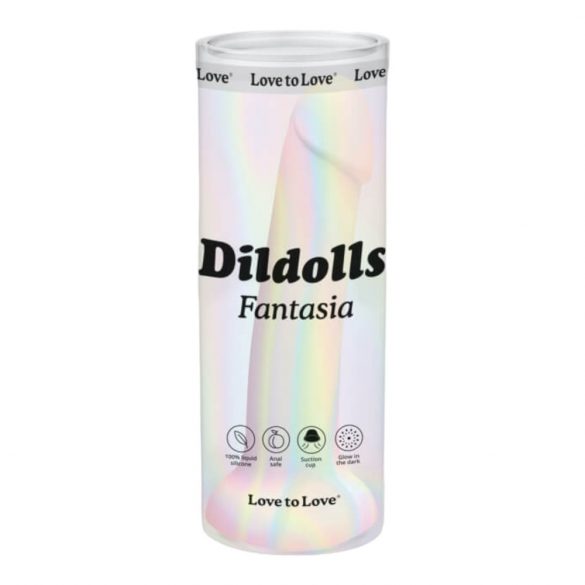 Dildolls Fantasia - lipnus dugno silikoninis dildo (dryžuotas) 