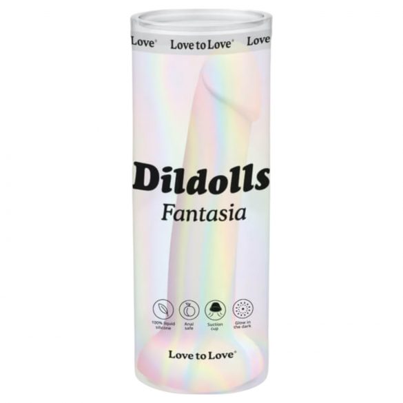 Dildolls Fantasia - lipnus dugno silikoninis dildo (dryžuotas) 