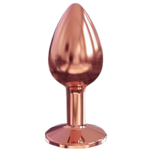 Dorcel Diamond Plug S - aliuminio analinis kaištis - mažas (rožinis auksas)