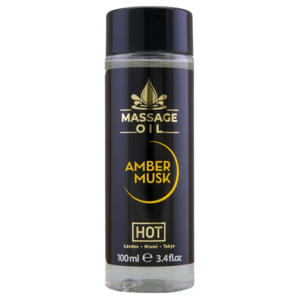 HOT masažo aliejus odos priežiūrai – gintarinis muskusas (100 ml)