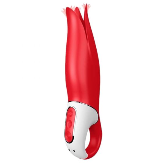 Satisfyer Power Flower - įkraunamas, atsparus vandeniui vibratorius (raudonas)