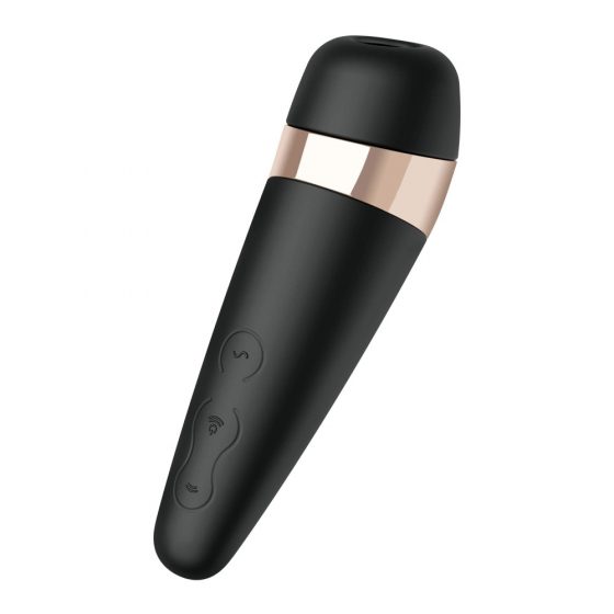 Satisfyer Pro 3+ – nepralaidus vandeniui, įkraunamas klitorio stimuliatorius-vibratorius (juodas)