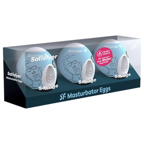 Satisfyer Egg Savage - masturbacijos kiaušinių rinkinys (3 vnt.)