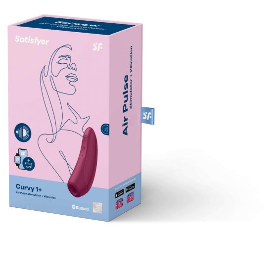 Satisfyer Curvy 1+ - išmanus oro bangų klitorio stimuliatorius (raudonas)