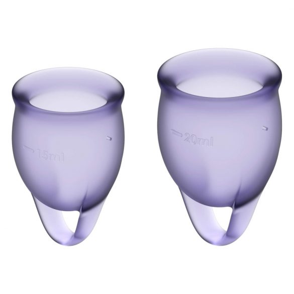 Satisfyer Feel Confident - menstruacinė taurelė rinkinys (violetinė) - 2 vnt 