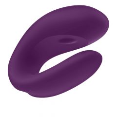   Satisfyer Double Joy - išmanusis, akumuliatorinis, atsparus vandeniui porų vibratorius (violetinis)