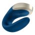 Satisfyer Double Love - išmanus, atsparus vandeniui, radijo bangomis valdomas poros vibratorius (mėlynas)