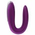 Satisfyer Double Fun - išmanus, atsparus vandeniui, belaidis porinis vibratorius (violetinis) 