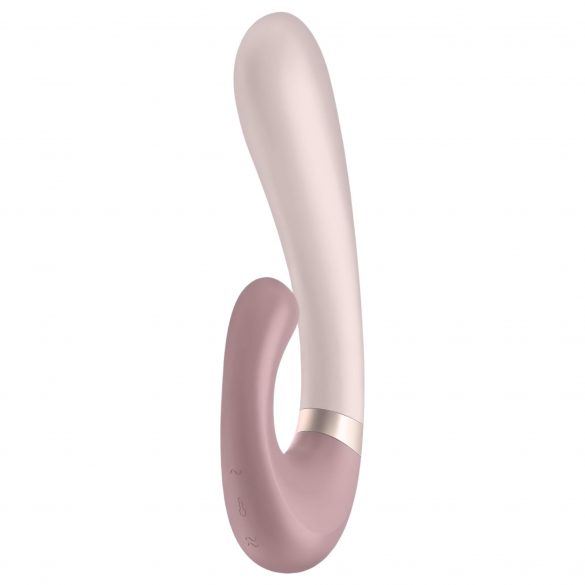 Satisfyer Heat Wave - išmanus, šildomas, dvinagalis vibratorius (smėlio spalvos) 