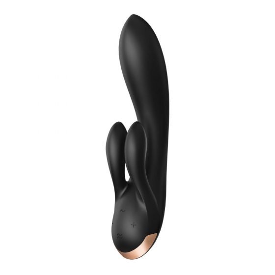 Satisfyer Double Flex - išmanus, dvigubas klitorio vibratoriumi (juodas)