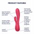 Satisfyer Mono Flex - išmanusis atsparus vandeniui vibratorius (raudonas) 