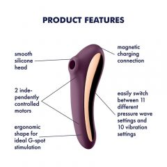   Satisfyer Dual Kiss - 2in1, akumuliatorinis vaginalinis ir klitorio vibratorius (violetinė)