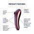 Satisfyer Dual Kiss - 2in1, akumuliatorinis vaginalinis ir klitorio vibratorius (violetinė) 