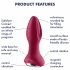 Satisfyer Rotator Plug 2 - akumuliatorinis, perlinis analinis vibratorius (fuzija) 