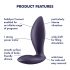 Satisfyer Power Plug - išmanusis analinis vibratorius (violetinis) 