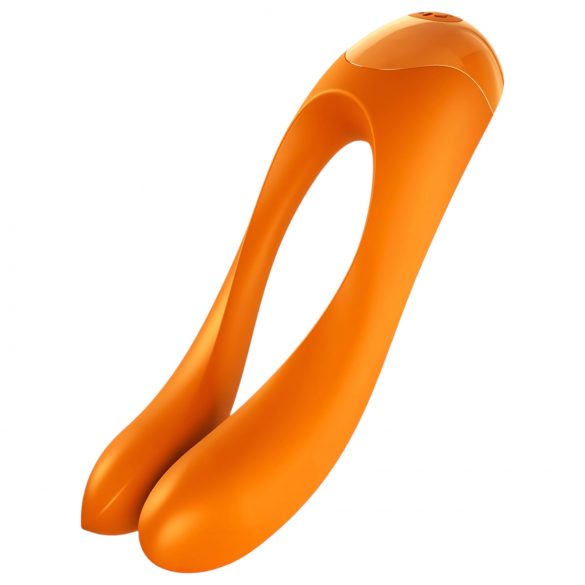 Satisfyer Candy Cane - įkraunamas, vandeniui atsparus dvigubas vibratorius (oranžinis)