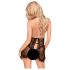 Penthouse Libido Boost - nėriniuotas babydoll su stringais (juoda) - M/L