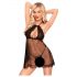 Penthouse Libido Boost - nėriniuotas babydoll su stringais (juoda) - L/XL